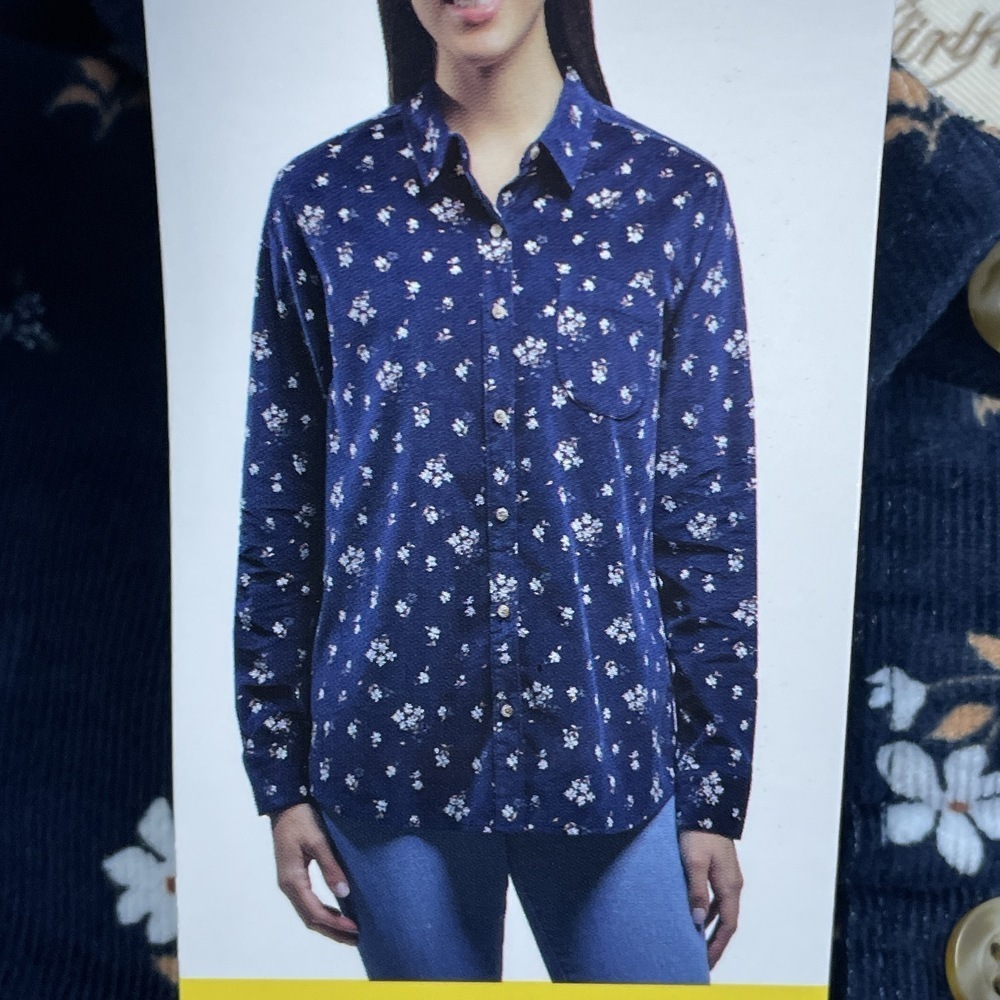 Jachs Girlfriend Women's S Floral Blouse Navy e0972